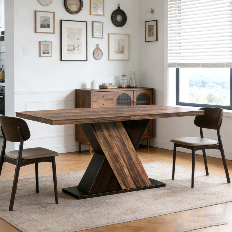 Table de salle à manger en bois pour 4 à 6 personnes