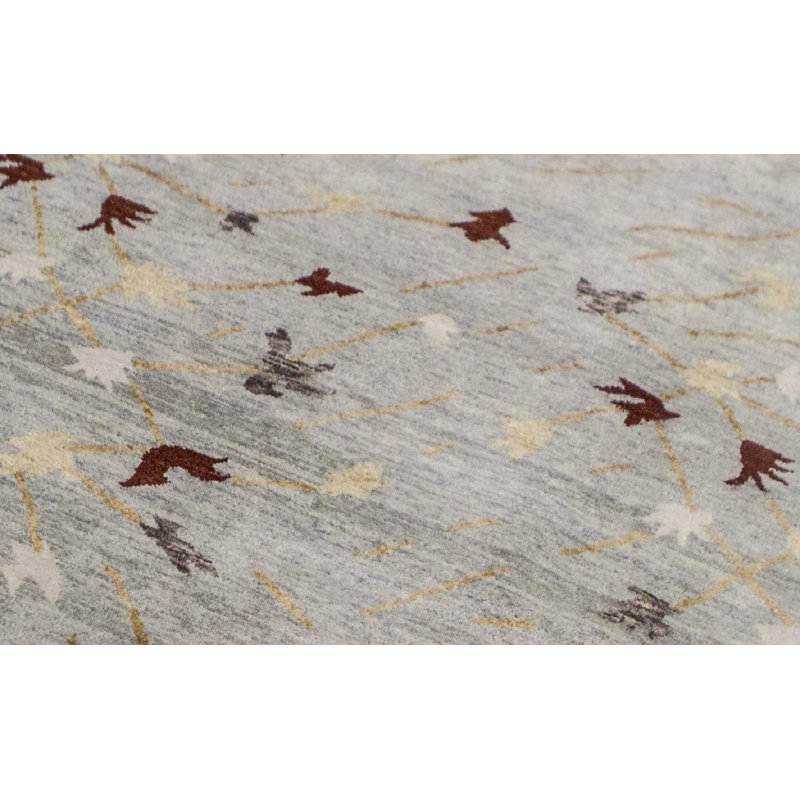 Tapis bleu clair noué à la main de haute qualité