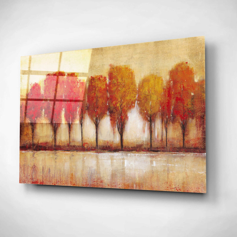 «Autumn Water's Edge» par Tim O'Toole, art mural en verre acrylique, H 16 po x l 24 po x P 0,2 po