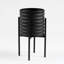 Ribbed Metal Planter on Stand-1391879617