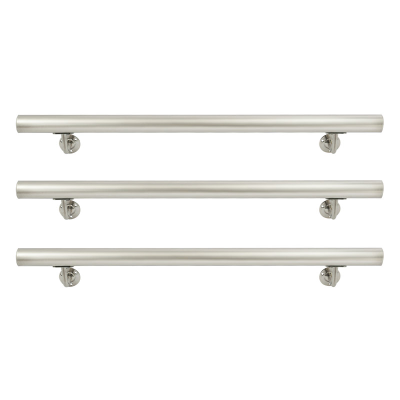Rampe d'escalier, rampe d'escalier murale, rampe d'escalier en acier inoxydable, H 5,75 po x l 39,76 po x P 3,68 po