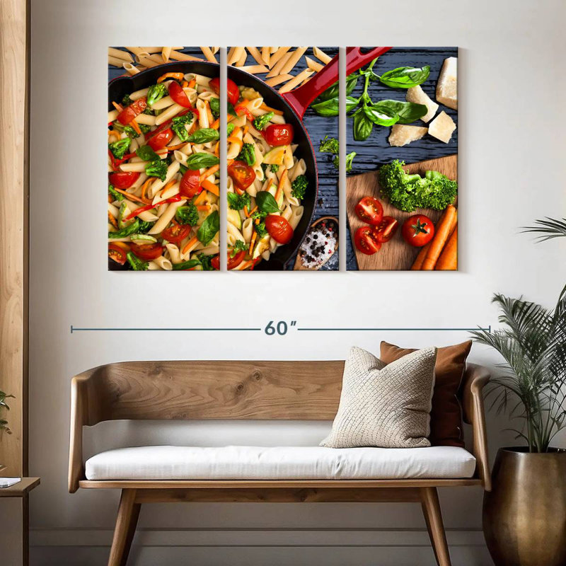 Yarlin Spring Vegetables Pasta, 32" H x 50" W