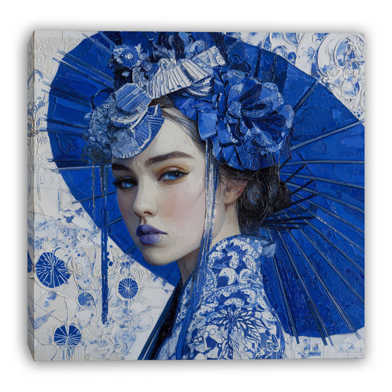 Art mural sur toile mosaïque bleu azur, L 20 po x H 20 po x P 1,5 po