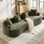 Causeuse incurvée, petit canapé en chenille avec 3 coussins, canapé profond pour appartement, salon, aucun assemblage requis-798921756-798921759
