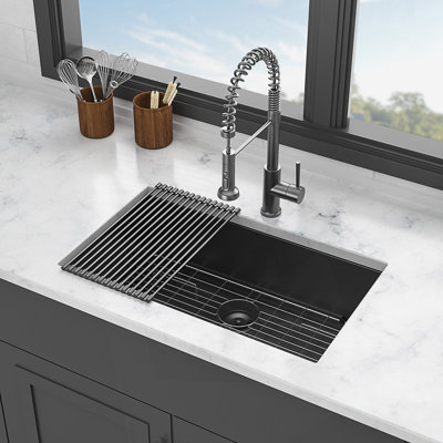 Undermount Kitchen Sink With Nano-Coated 16 Gauge Stainless Steel And Deep Single Bowl Design