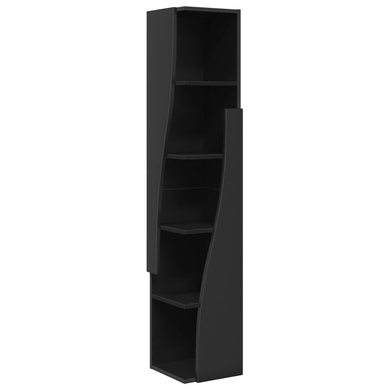 Engineered Wood Standard Accent Cabinet, 140 cm H x 27.5 cm L x 27 cm D, Black