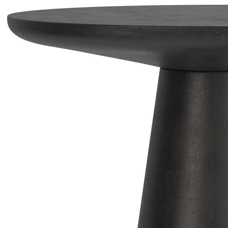 Gloria Graphite Round Cast Aluminum Side Table, 15.75-inch