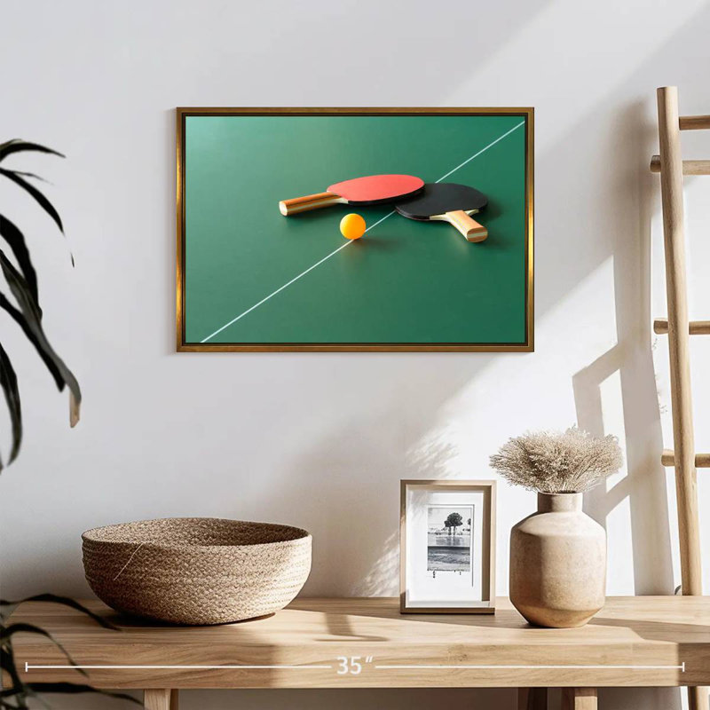 Pingpong Gear Set, 19" X 13", Floating Frame Gold