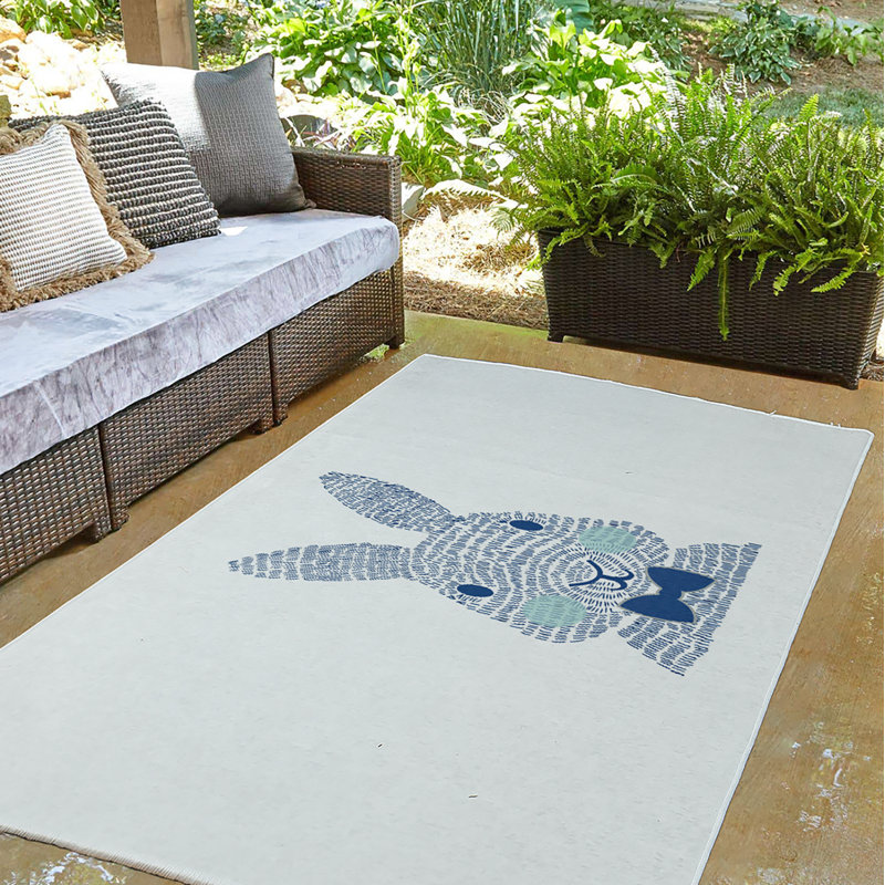 Borgwald Chenille Geometric Indoor Rug, Round 5'