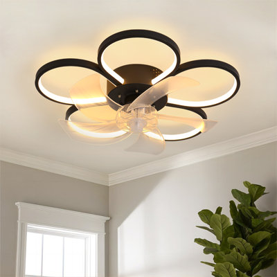 Firebaugh 19.7'' Modern Indoor Acrylic LED Ceiling Fan with Remote Control