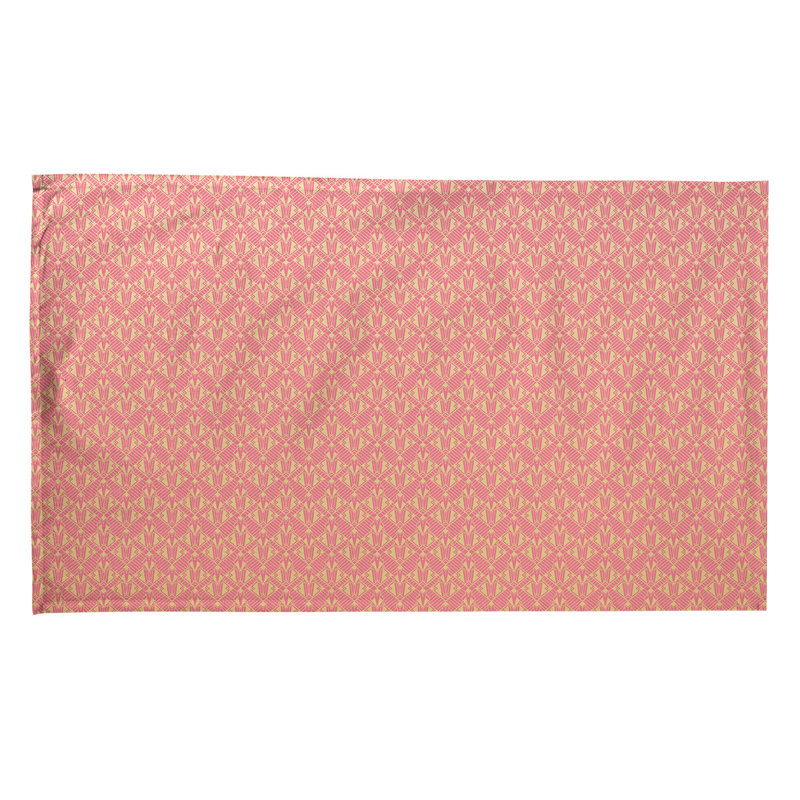 Suoz Tea Towel Kitchen Towel, Cotton Twill, Pink/Yellow