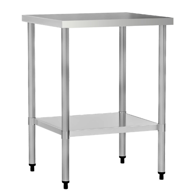 Table de travail commerciale en acier inoxydable de calibre 18 24 po x 24 po, H 35,4 po x l 24 po x P 24 po