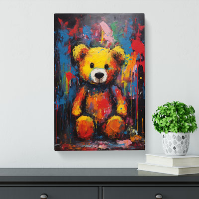 Teddy Bear Expressionism No.2 - Wrapped Canvas