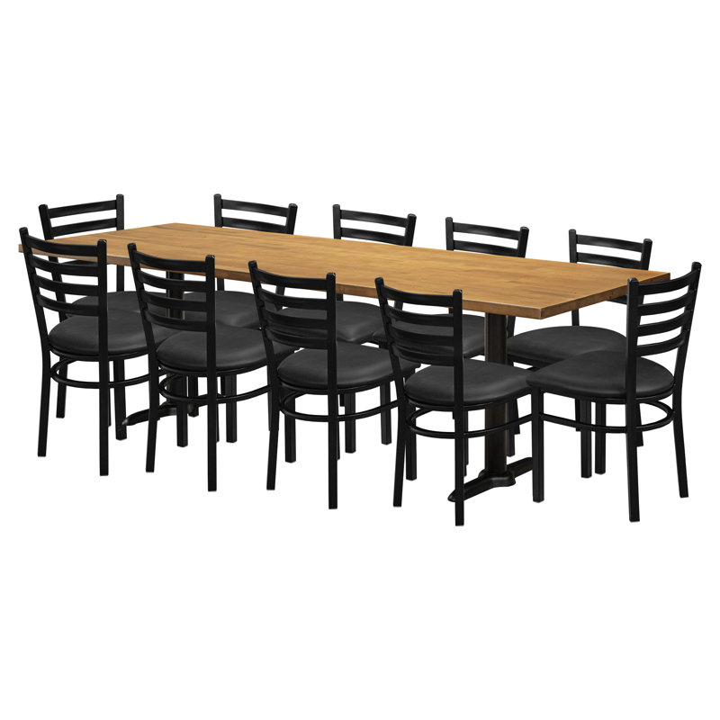 Table rectangulaire L 96 po x l 36 po Phoebe, Naturel, Noir