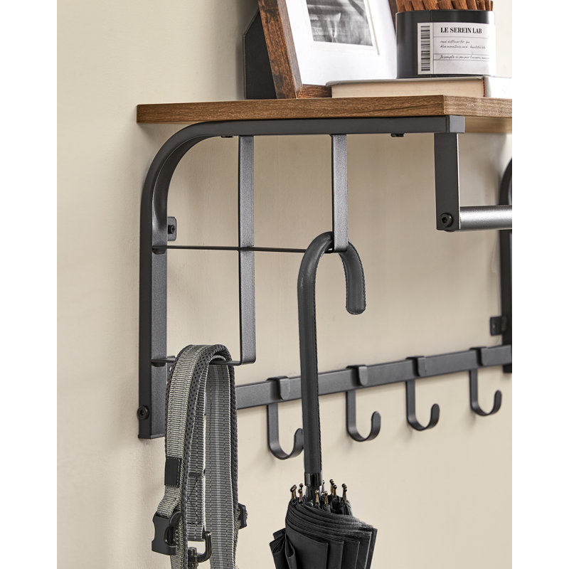 Maceus Steel Wall Hook, Rustic Brown/Black