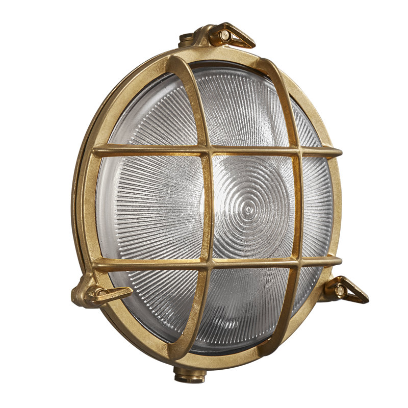 Polperro Messing 10cm H Outdoor Bulkhead Light