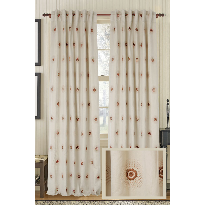Dazzle Cotton Blend Semi Sheer Curtain Single Panel, Mist, 50" W x 108" L