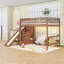 Lit mezzanine en bois avec tablettes, glissade et lumière DEL-1696901015-1696901012
