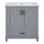 Meuble-lavabo de ferme 30 po avec tablette réglable et tiroir divisé, portes à fermeture douce avec tablettes de rangement doubles, conception en forme de X-1837397427-1838307334