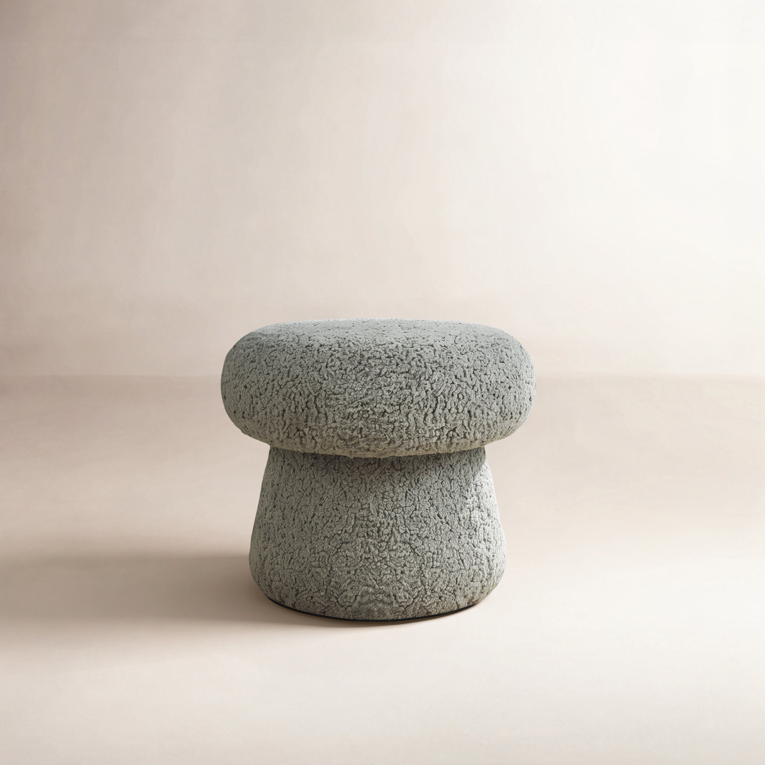Mushroom Kids Pouf, Sage Teddy Loop, Standard