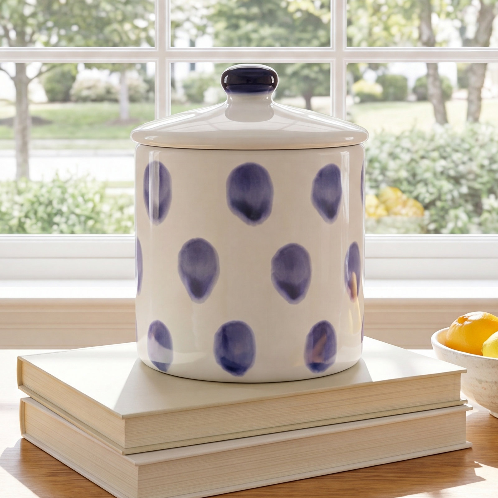 Santorini Polka Dots Ceramic / Porcelain Jar