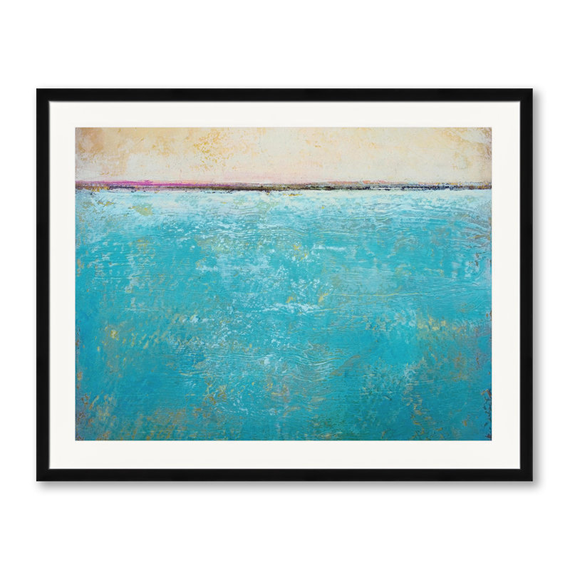 Shallow Harbor par Victoria Primicias - Peinture, Papier avec cadre noir, H 25,25 po x l 31,25 po