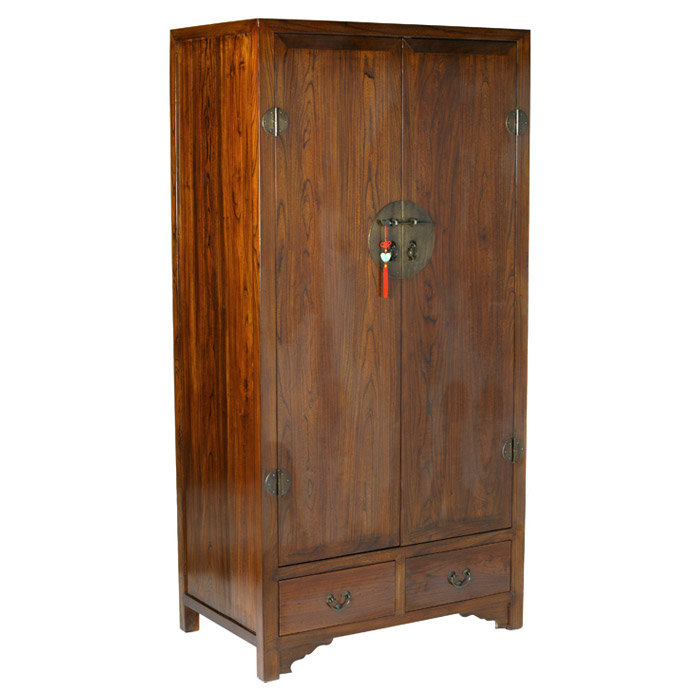 Hangzhou 2 Door Wood Wardrobe, Warm Elm
