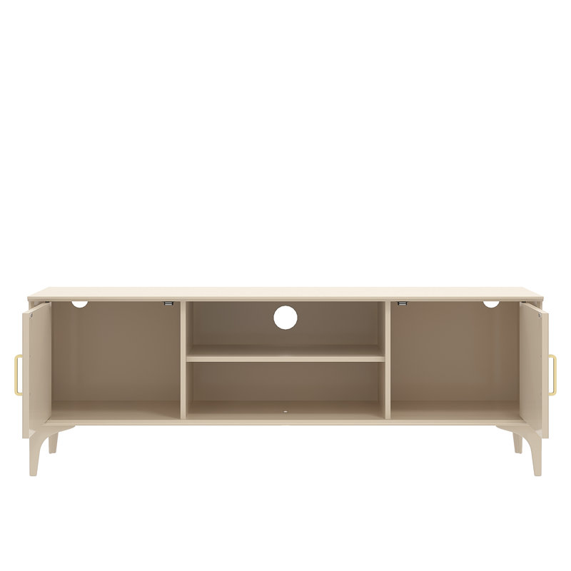Harrington 2 Door TV Unit with Open Shelves, Natural