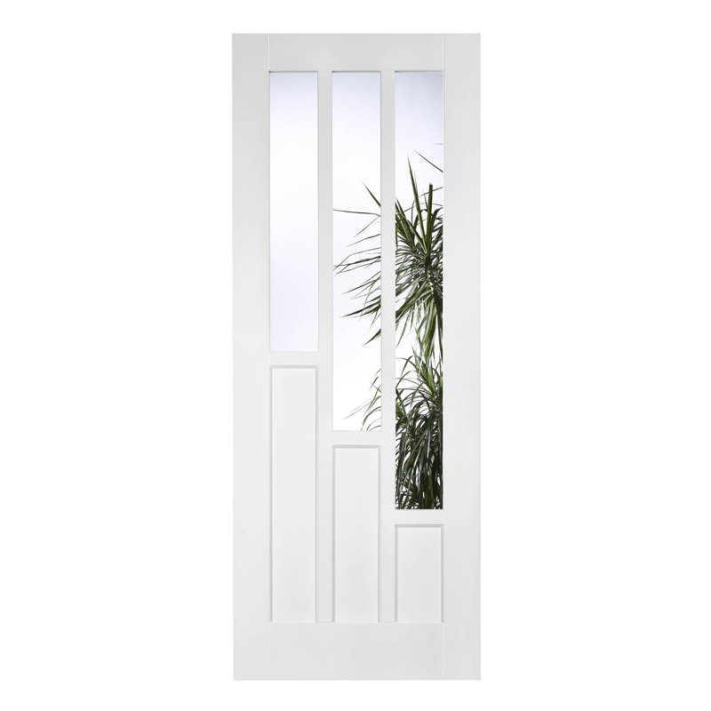 Coventry 3L Clear Glazed Primed White Internal Door, 198.12 cm H x 83.82 cm W x 3.5 cm D