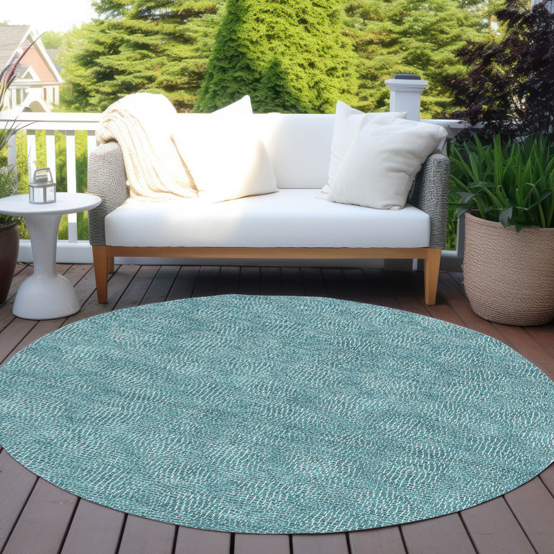 Machine Washable Indoor/Outdoor Chayden ACN1057 Rug, Round 8'