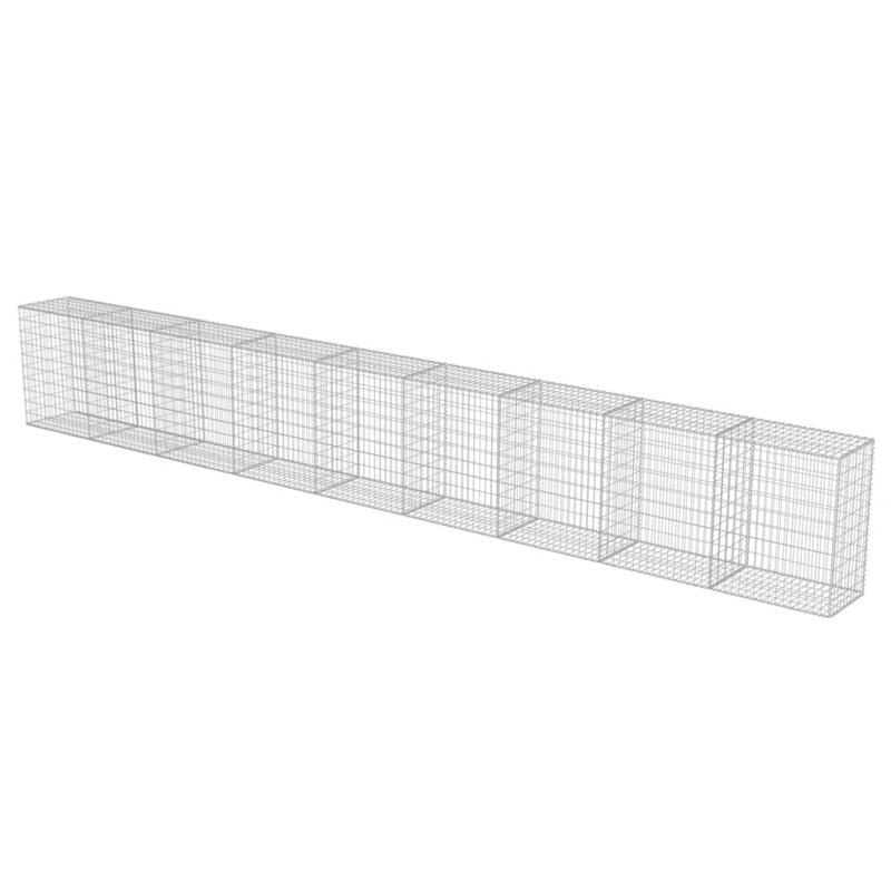 Panier en Gabion avec couvercles en acier galvanisé vidaXL Gabion, capacité de charge élevée, 354,3 po x 19,7 po x 39,7 po