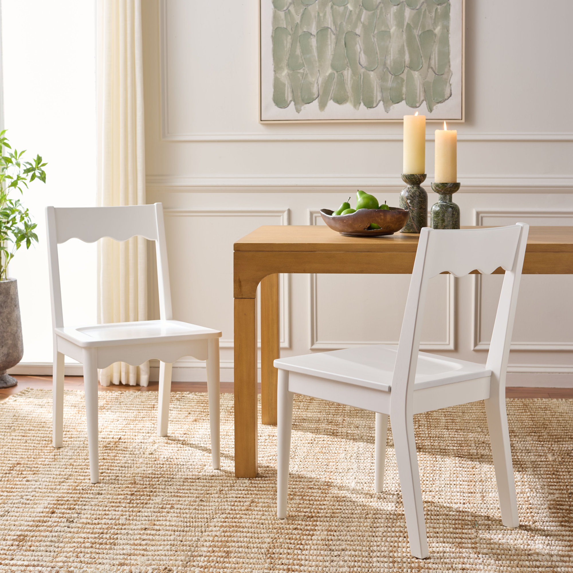 Rosetty Scallop Dining Chairs, White