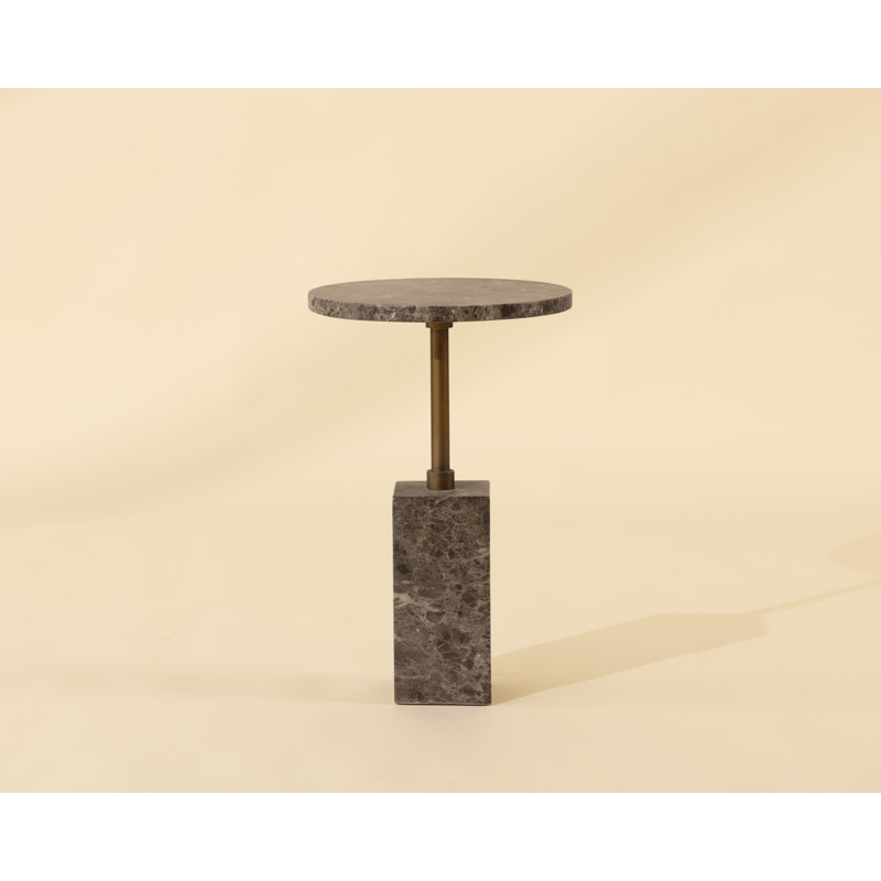 Mizani End Table - Marble Look, Brown