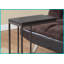 Table basse moderne à faible encombrement: stratifié brun Bronze en forme de C en métal pour le salon / la chambre à coucher