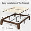 Structure de lit plateforme grand en bois, bois massif de qualité supérieure, structure robuste, facile à assembler, brun foncé-1543062235