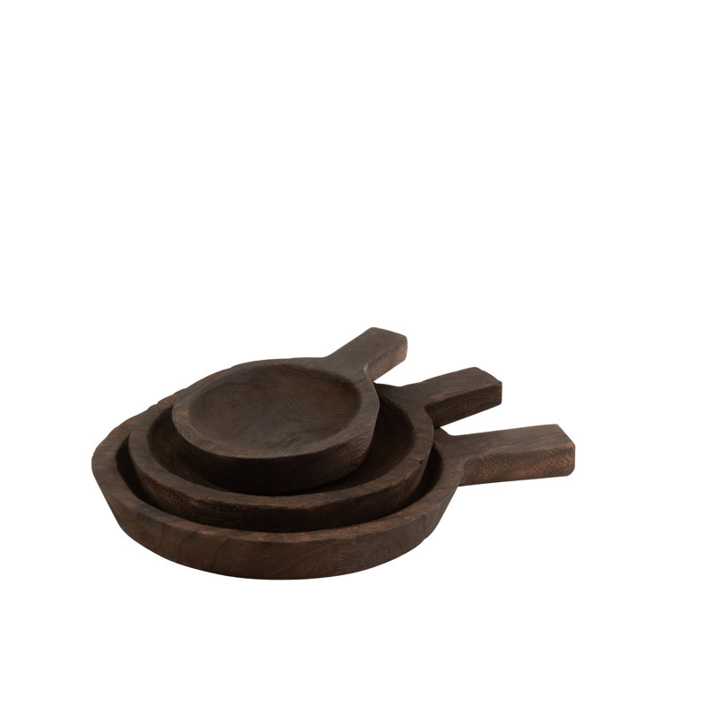 Illinois Wood Decorative Plate, 4.5cm H x 43cm W x 33cm D, Dark Brown