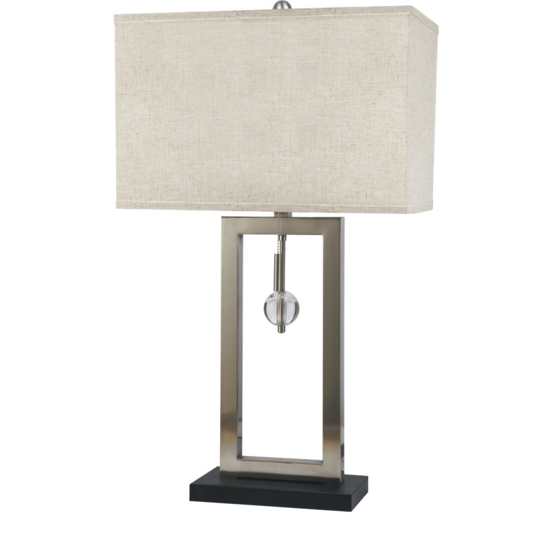 Hazard Metal Table Lamp, Satin Nickle