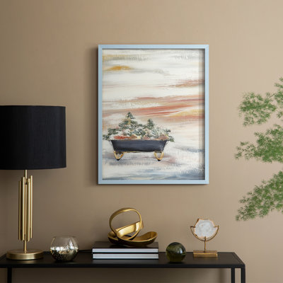 «Christmas Holiday Art CCXLII», reproduction d'art encadrée - bois massif