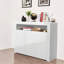 Meuble de rangement pour salon / buffet noir ultrabrillant avec éclairage à DEL, armoire de cuisine moderne avec armoire de rangement en bois et meuble télé avec 3 portes pour le couloir de la salle à manger