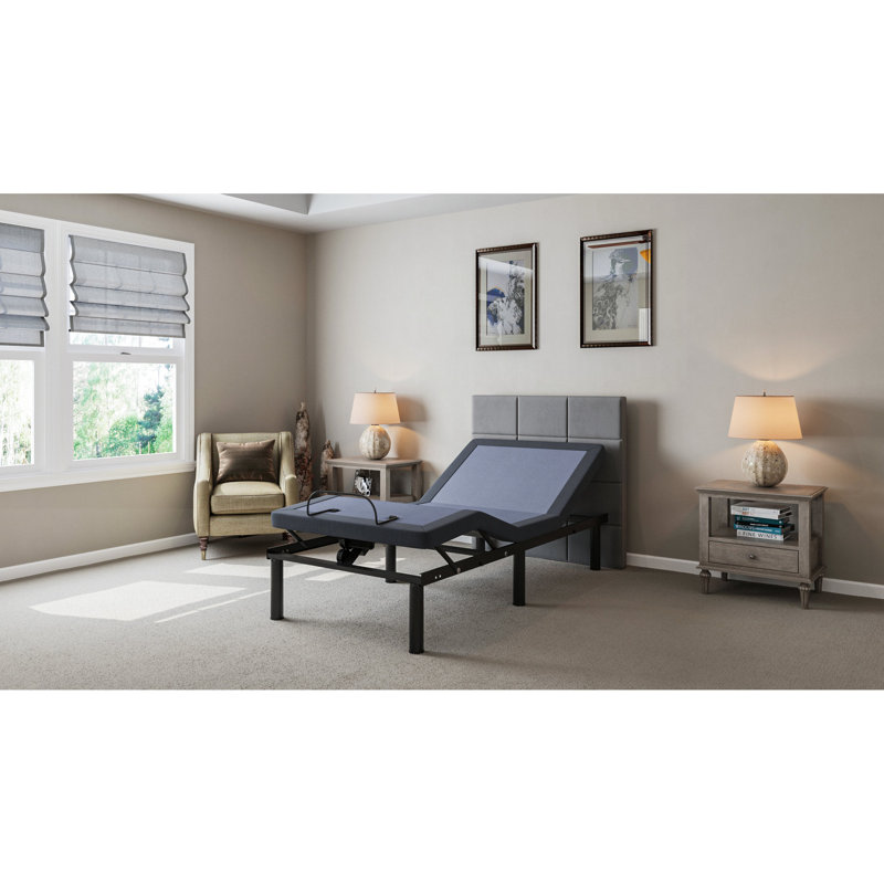 Base de lit simple TG réglable avec positions de gamme - télécommande sans fil, mémoire programmable, réglage de la tête et des pieds, capacité de contrôle de 850 lb réglable, capacité,
