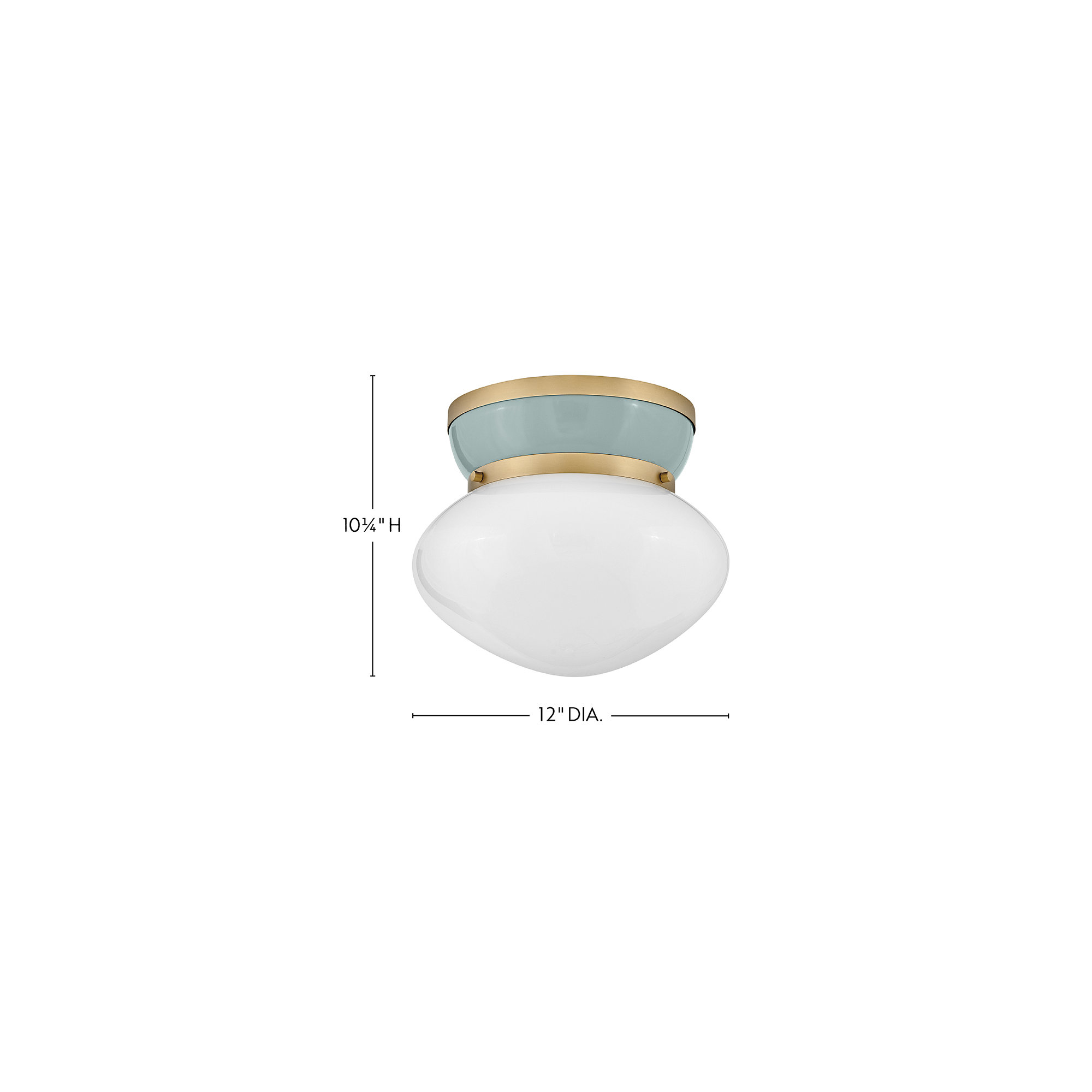 Misty Single Light Glass Flush Mount, Lacquered Brass