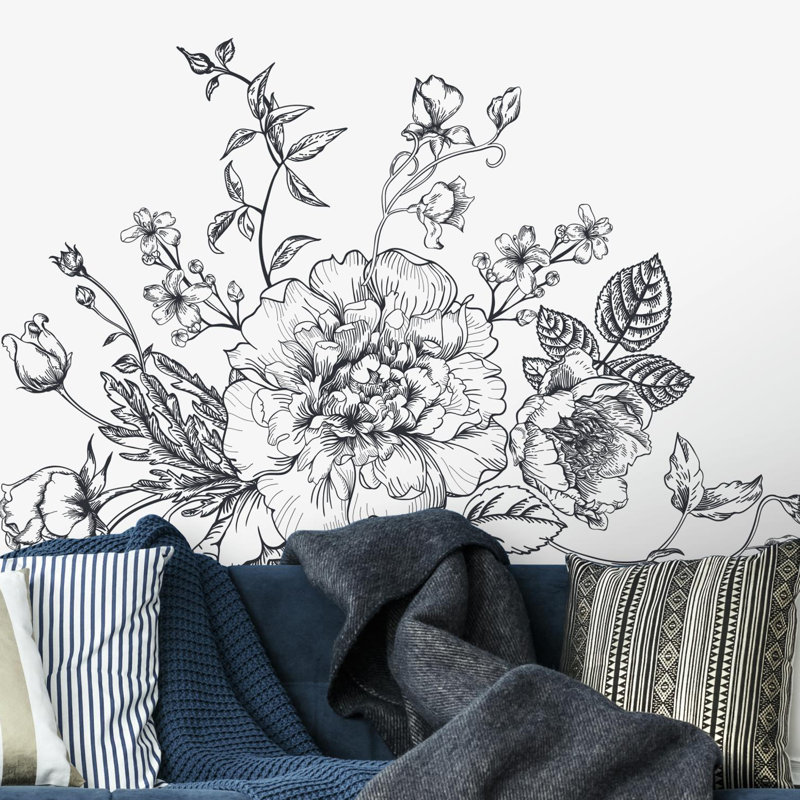 Adhésif décoratif pivoine