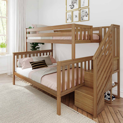 Aileana Kids Twin over Full Bunk with Staircase