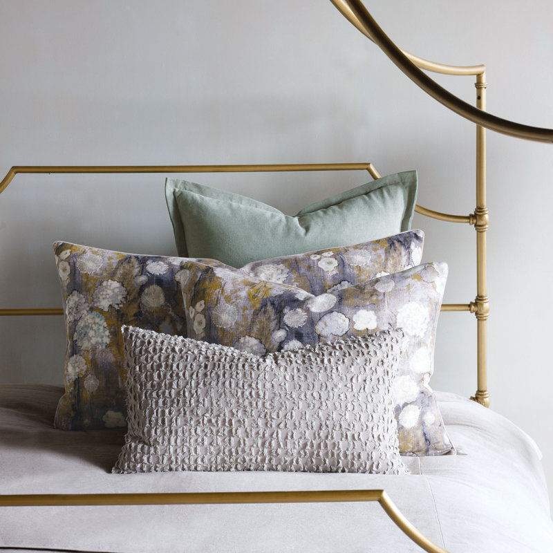 Taie décorative en mélange de coton gris Charlie, Très grand lit