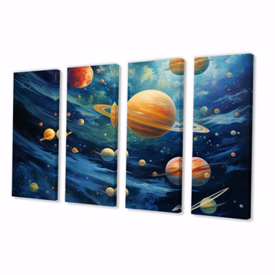 Planète bleue et orange, Odyssey II - planètes, 4 pièces
