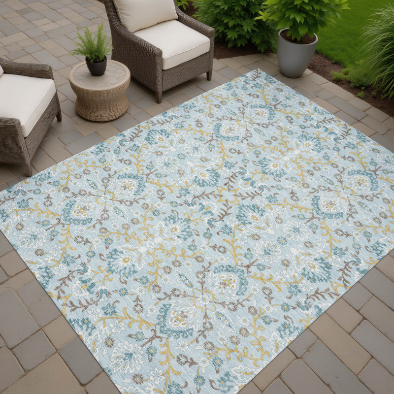 Machine Washable Indoor/Outdoor Chantille ACN2634 Global Rug, Sky, 8' x 10'