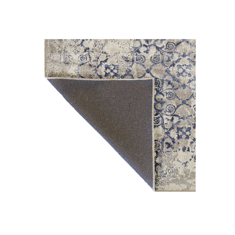 Tapis décoratif beige à motif abstrait et motif abstrait lavable à la machine, Rectangle 4 pi 7 po x 6 pi 7 po