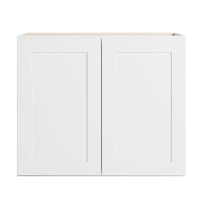 Modern Shaker Wall Cabinet, Solid Birch Frame, Birch-Veneer Plywood Box, Soft-Matte Water-Based Finish, Adjustable Shelf, Multiple Widths (12”–39”)
