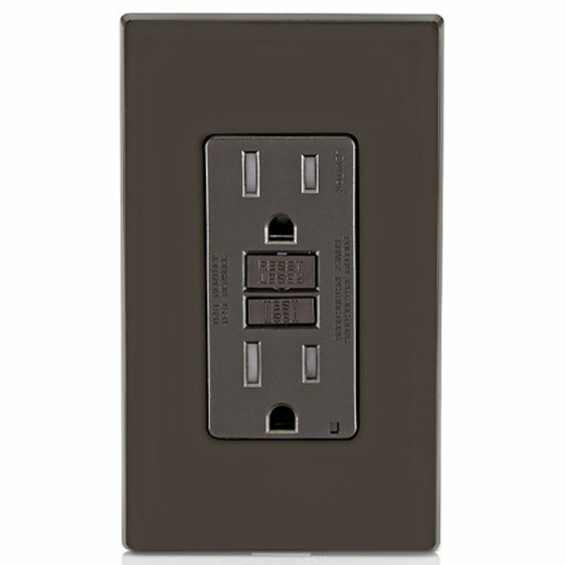 Leviton SmartlockPro 15 Amp 125 Volt Duplex Brown GFCI Outlet 5-15R 1 Pack