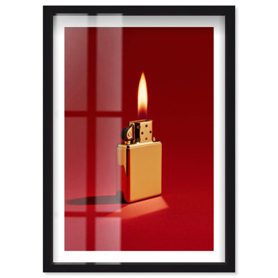 Décoration murale Ruby Flame II Shadowbox Print par Notoriart, cadre noir, 11 x 16